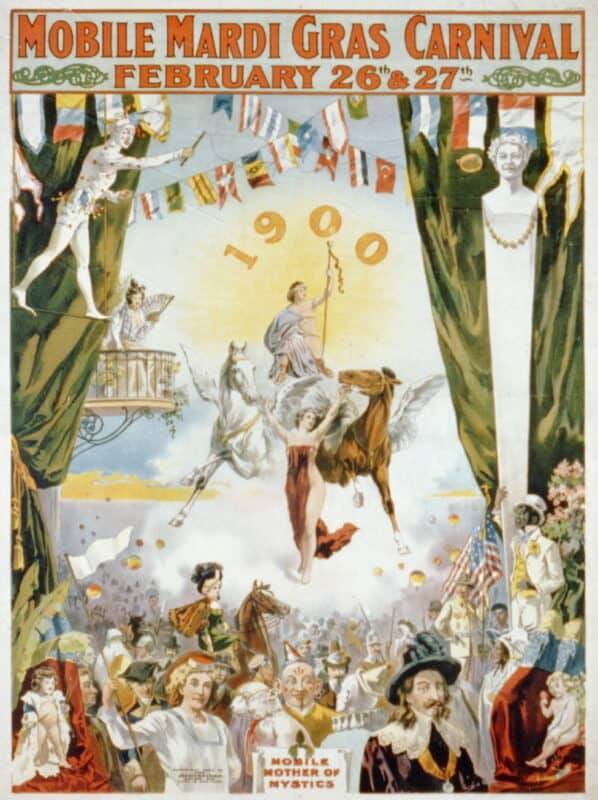Mobile Mardi Gras Carnival, February 26th & 27th 1900 advertising poster